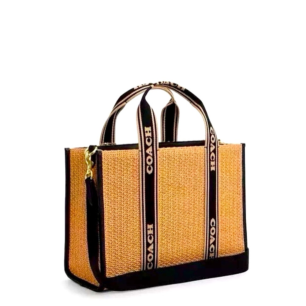 NWT Coach Smith Tote Straw Black Large